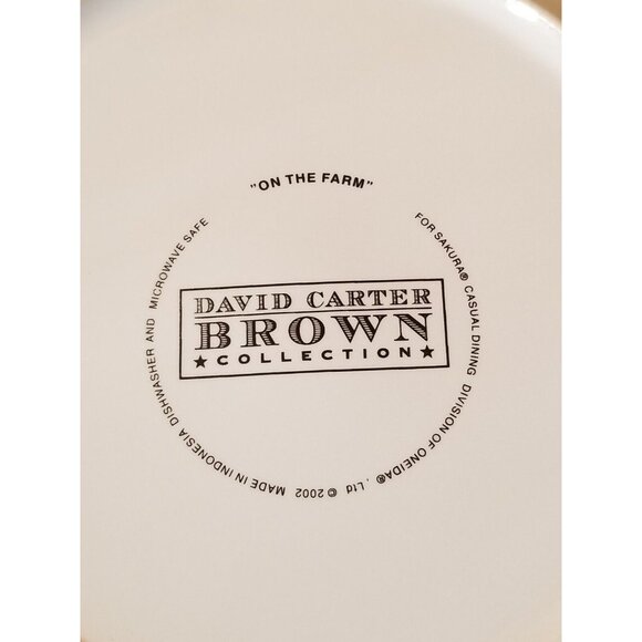 Chicken Rooster 8" Plates Vtg Sakura Oneida ON THE FARM Set of 4 David Carter Br - Picture 13 of 15